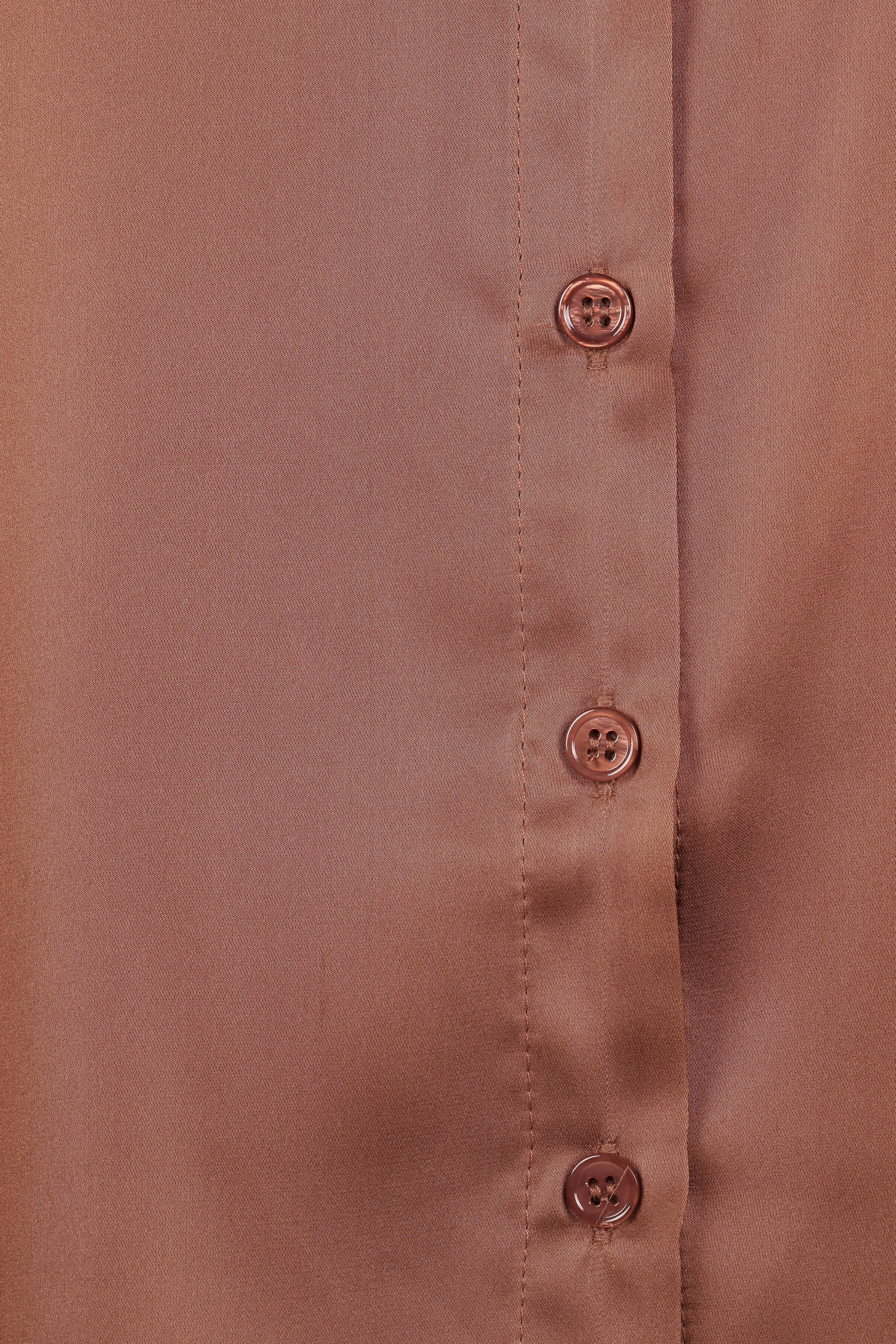 Narissa Satin Shirt - Banksia Brown