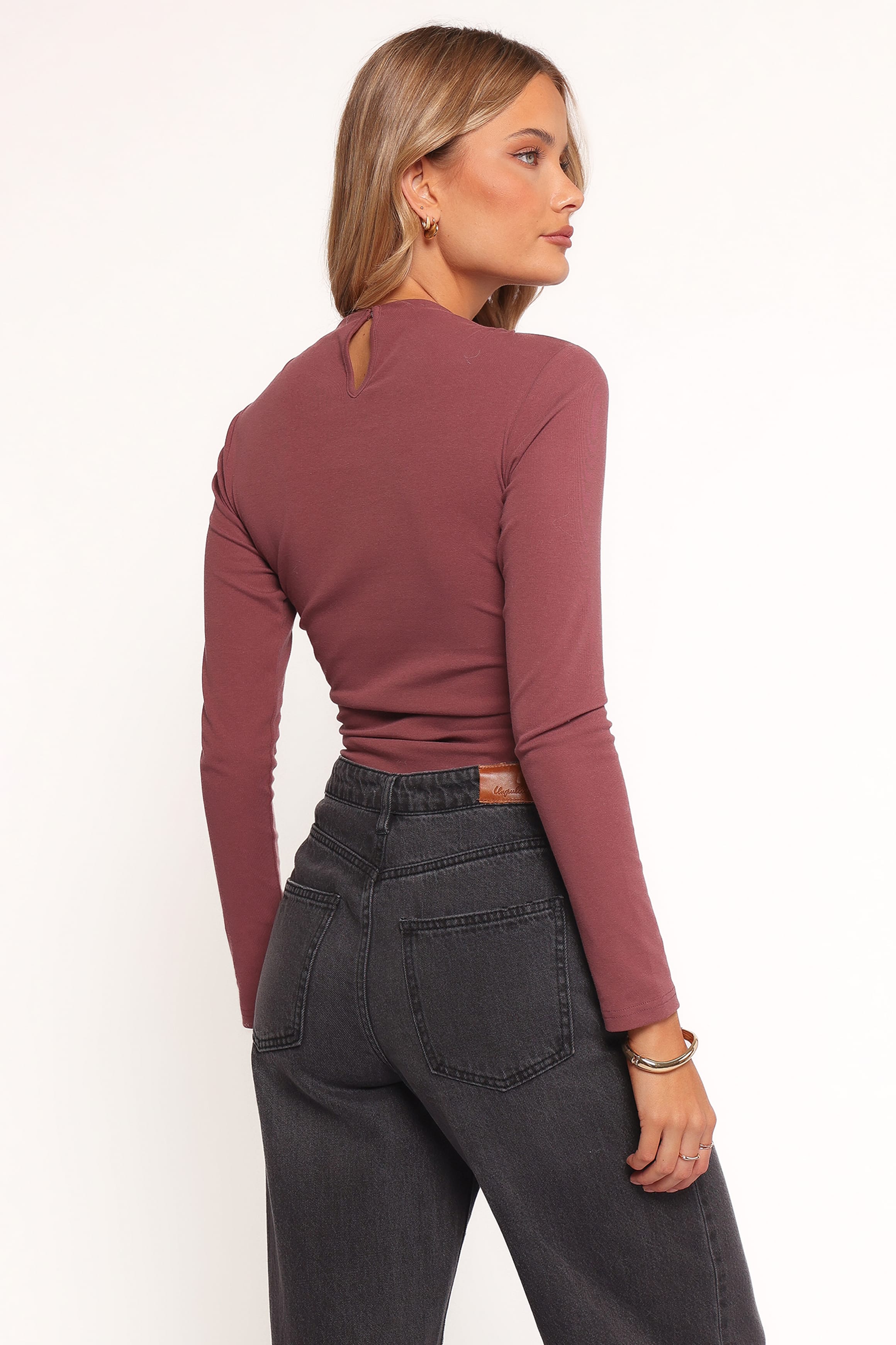 Nissa Long Sleeve Top - Chocolate Cherry