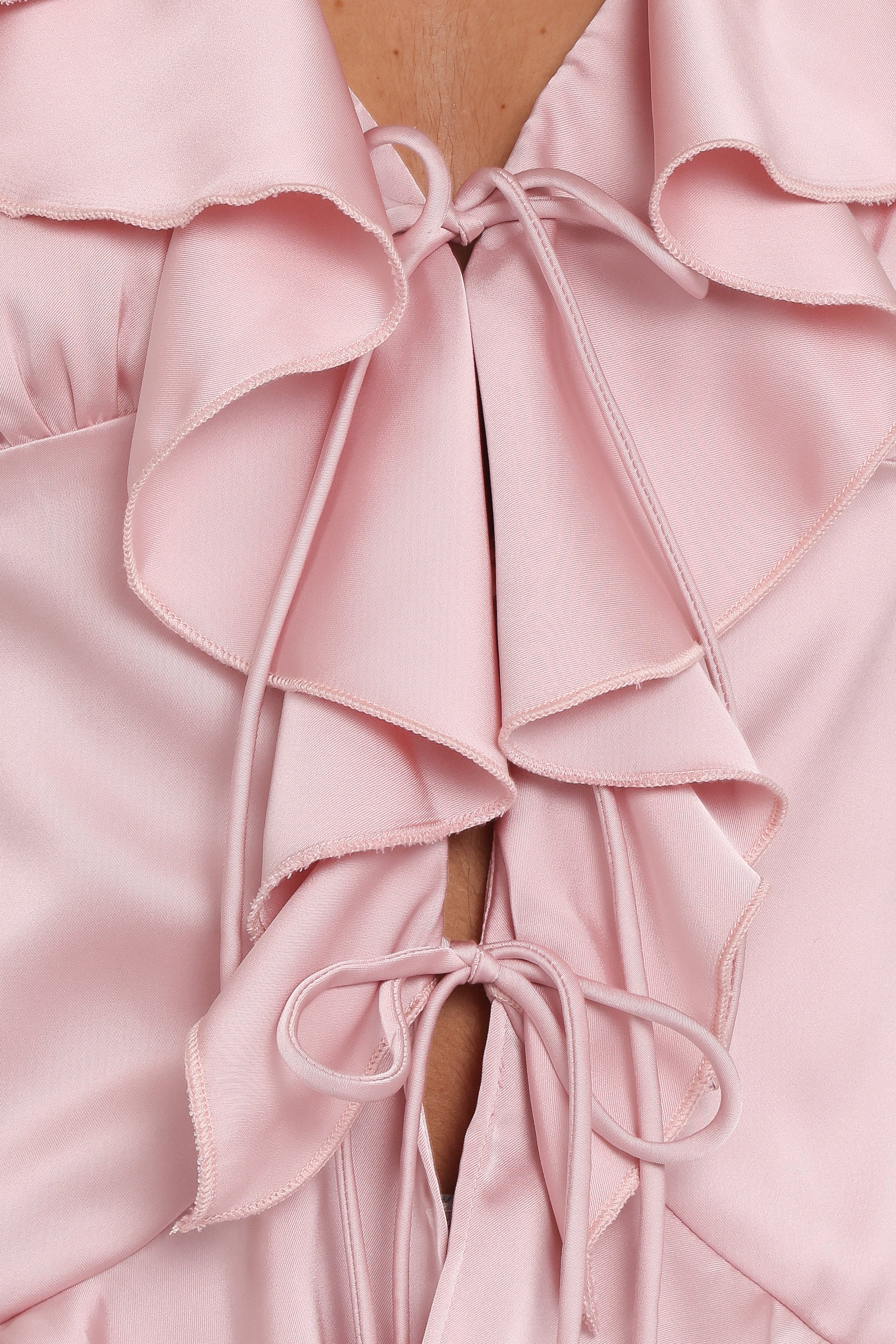 Orelia Ruffle Front Top - Pink