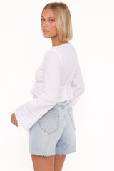 Reed Long Sleeve Top - White