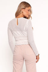 Riven Shirred Top - White