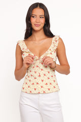 Roni Tank Top - Yellow Floral