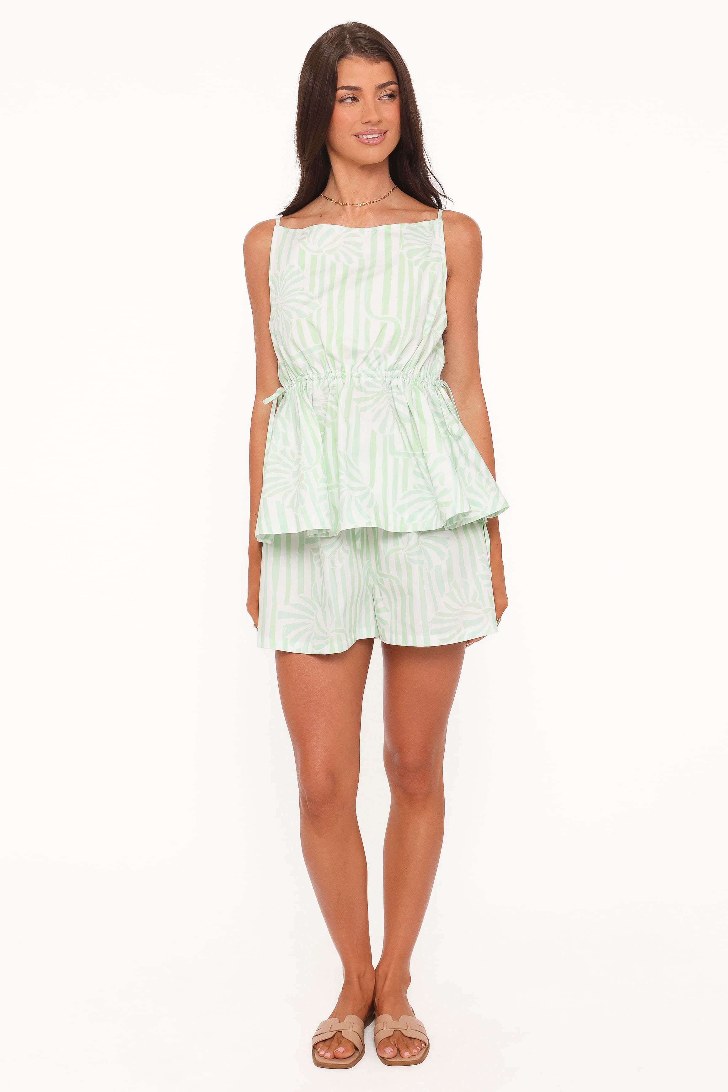 Rory Top - Jade Painted Stripe
