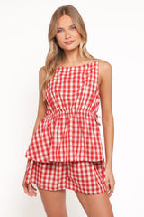 Rory Top - Red Gingham