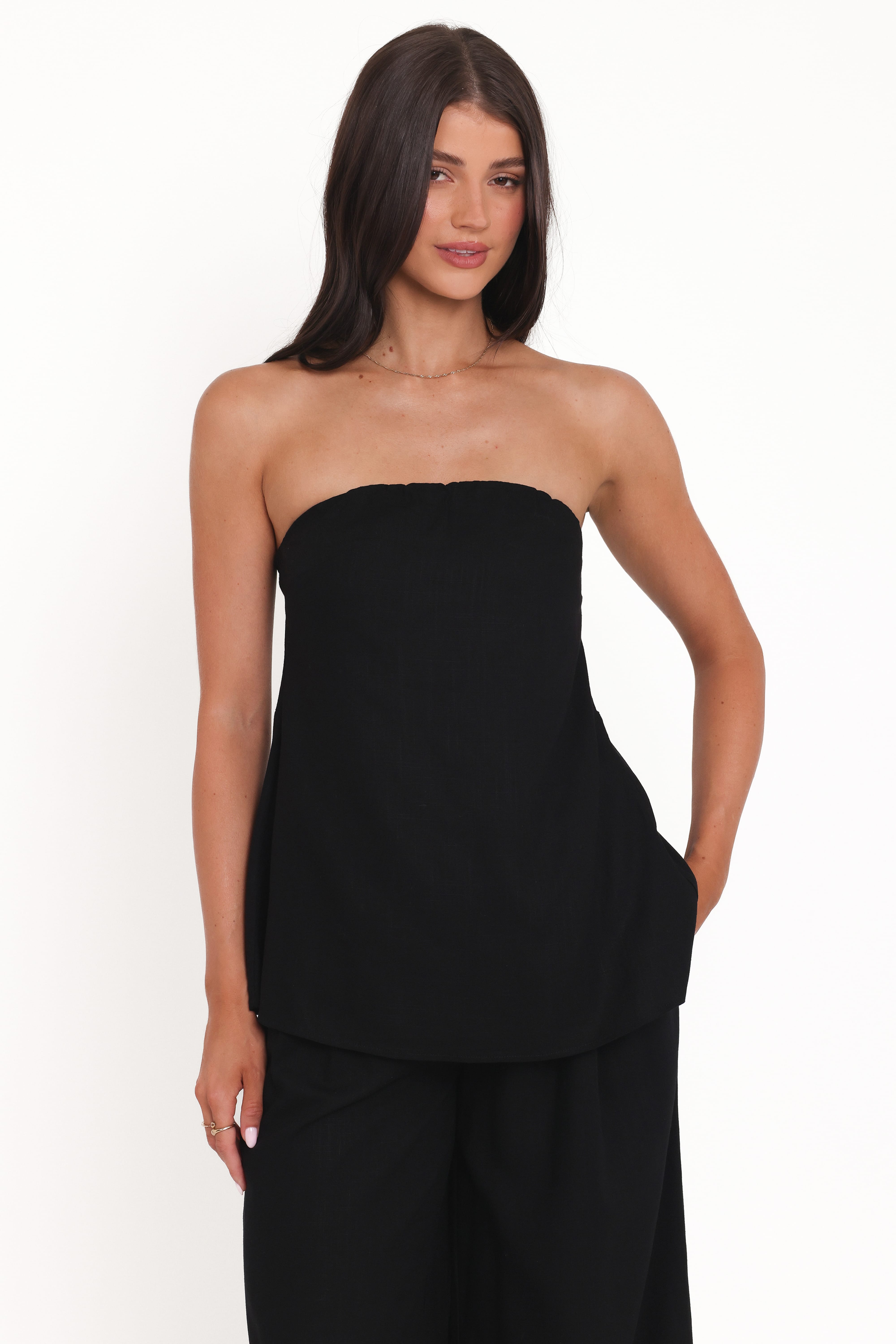 Rosemarie Strapless Top - Black