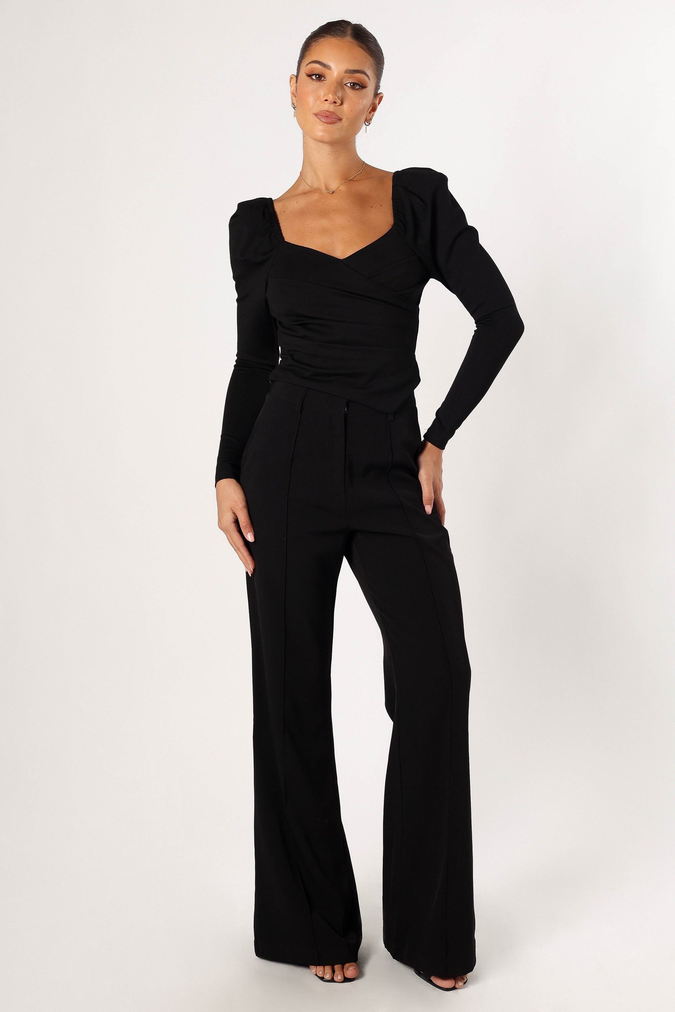 Spencer Long Sleeve Top - Black