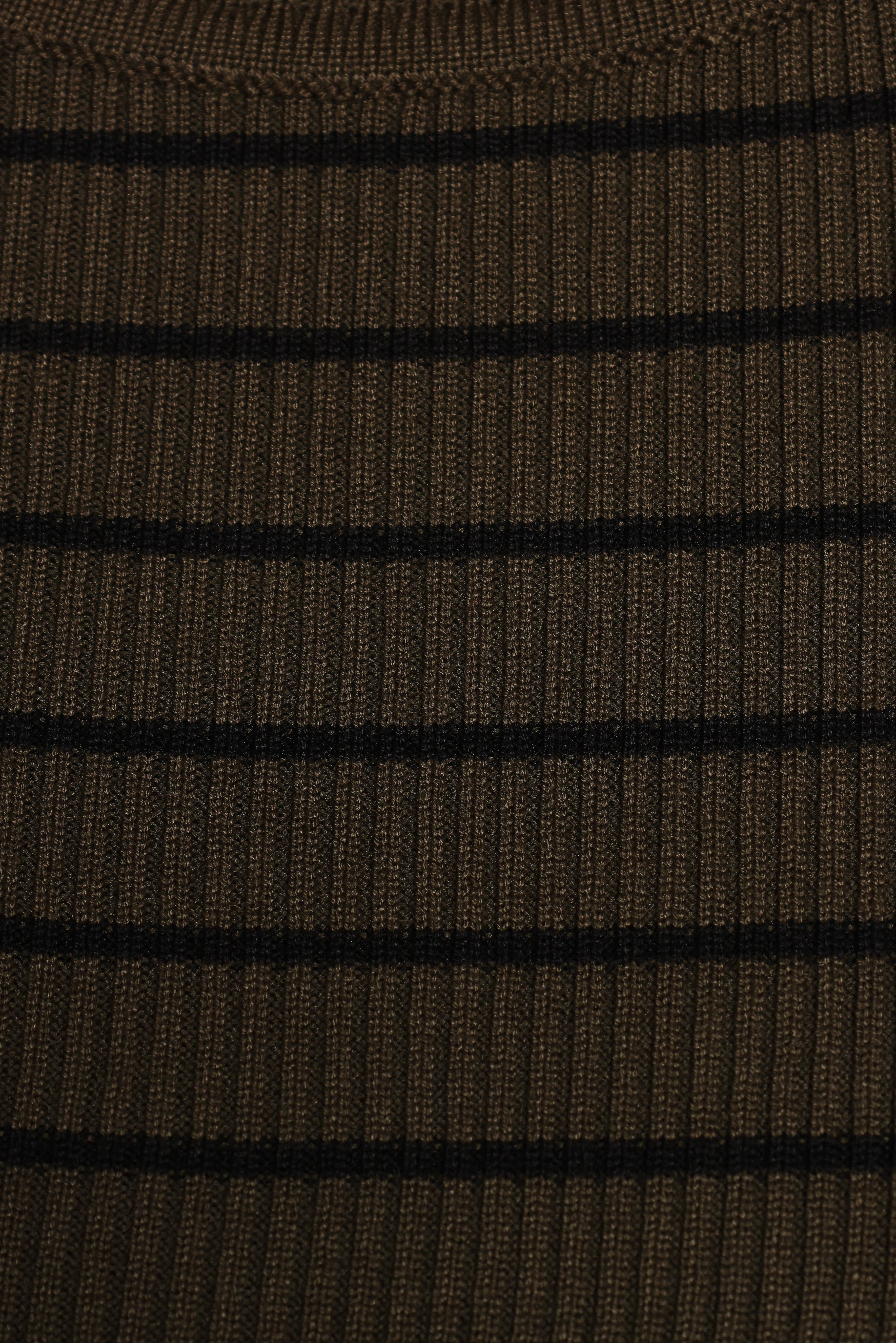 Stacie Ribbed Knit Top - Olive Stripe