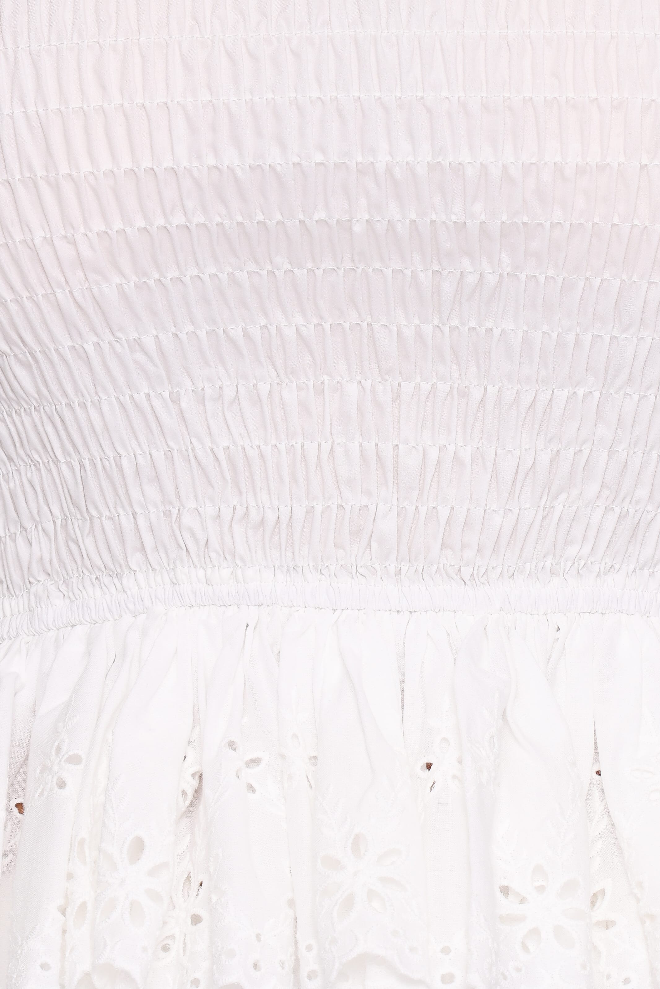 Stori Shirred Top - White Broderie
