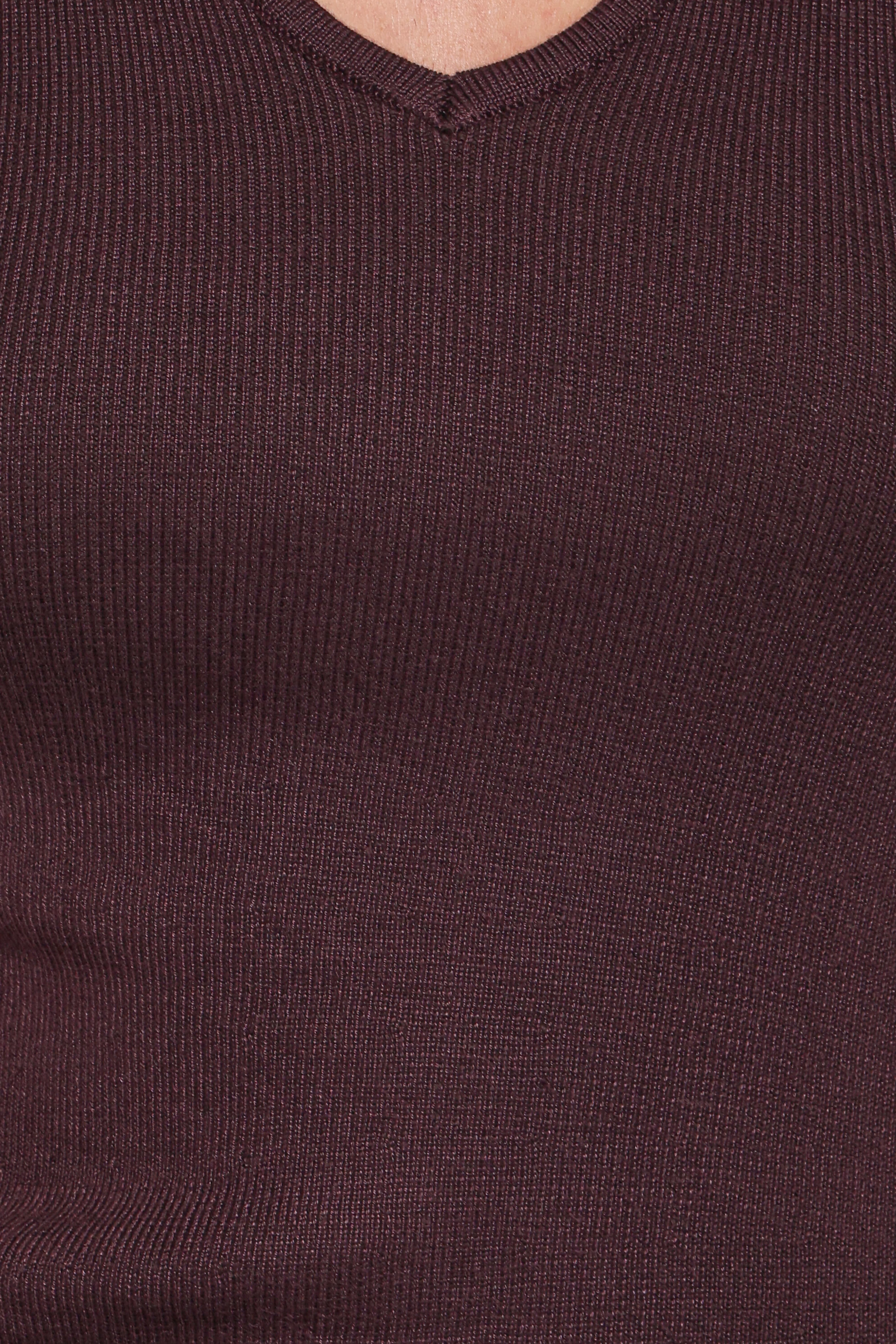 Tori Side Cinch Knitted Top - Chocolate Brown