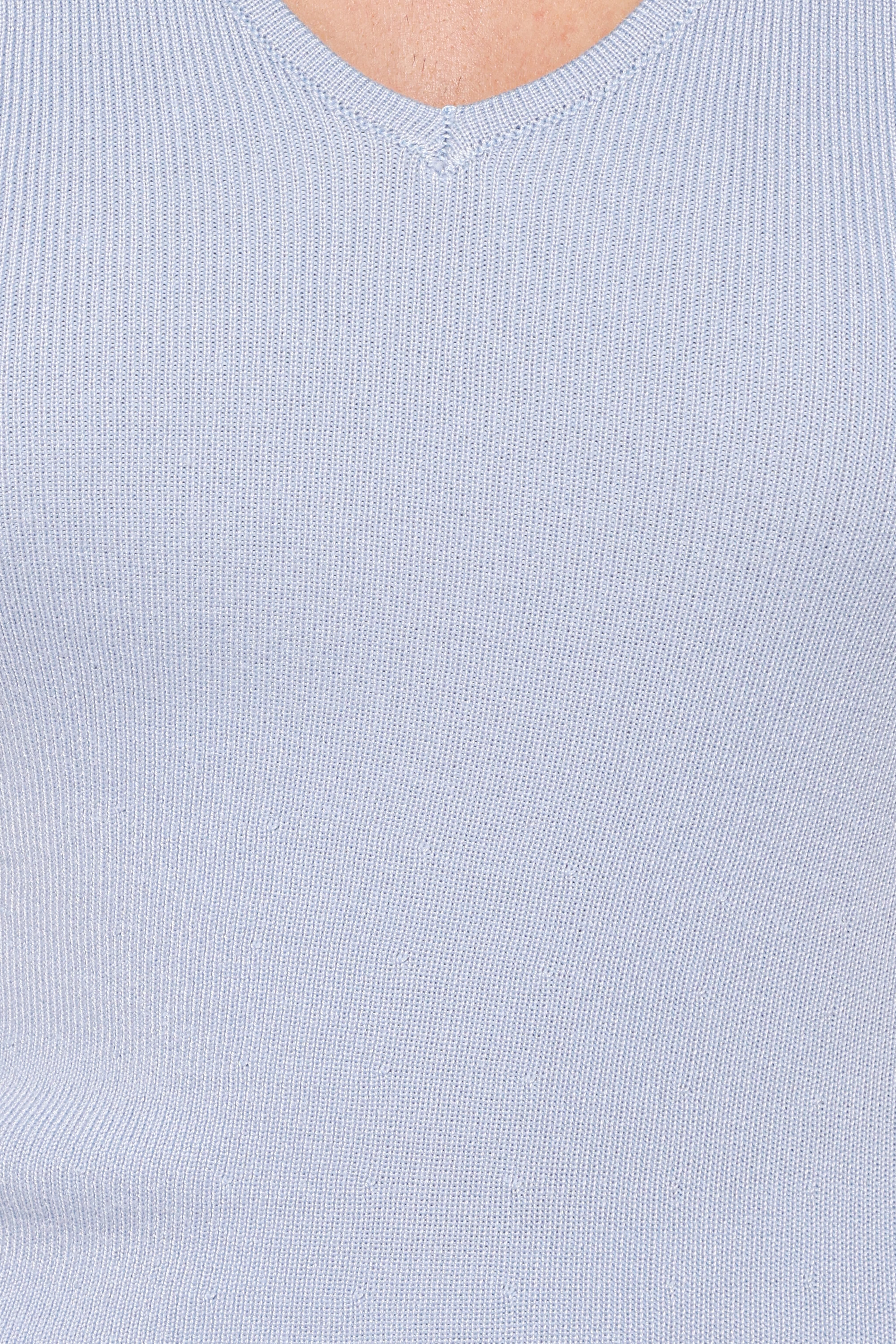 Tori Side Cinch Knitted Top - Light Blue