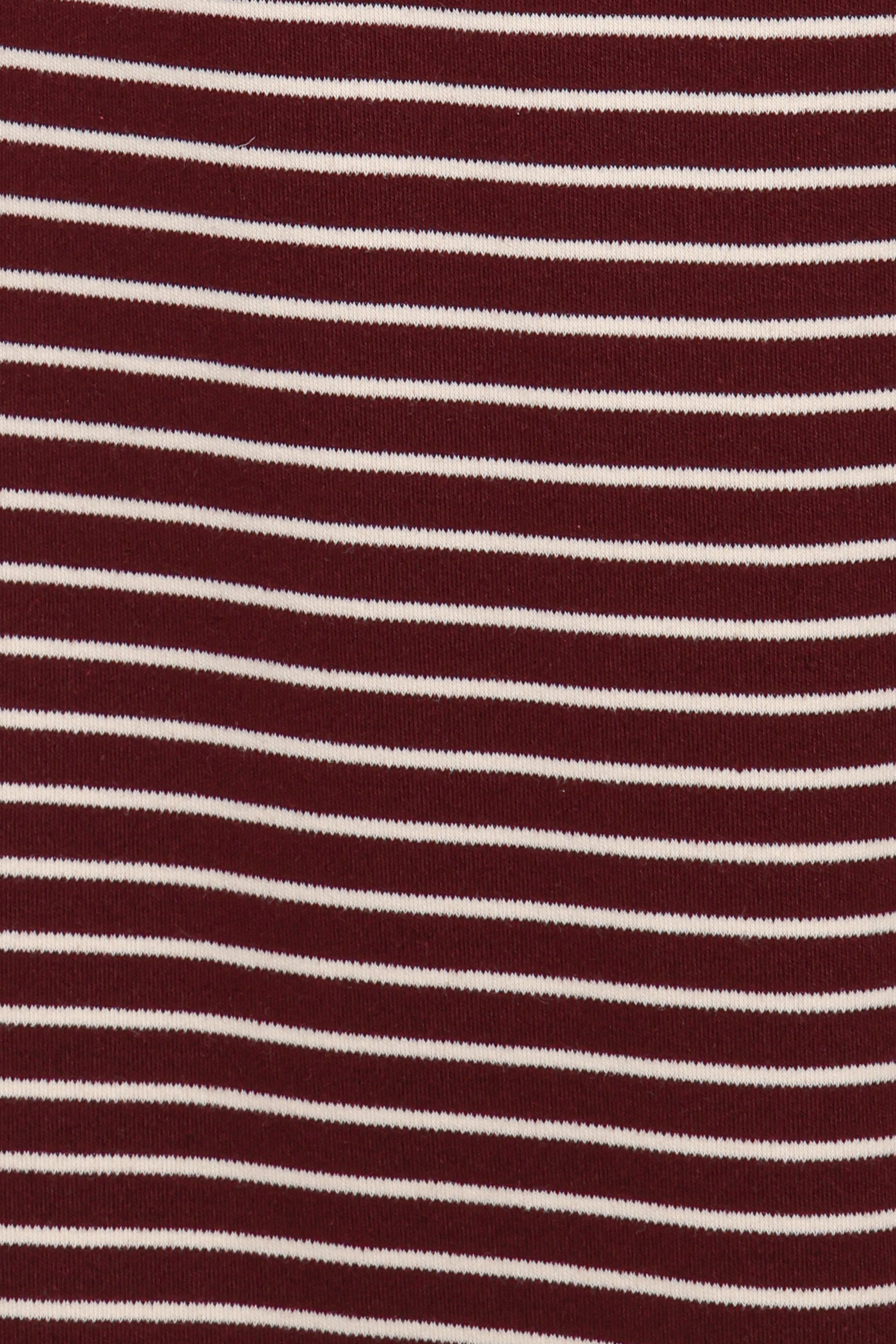 Wilda Oversized Tee - Burgundy Cream Stripe