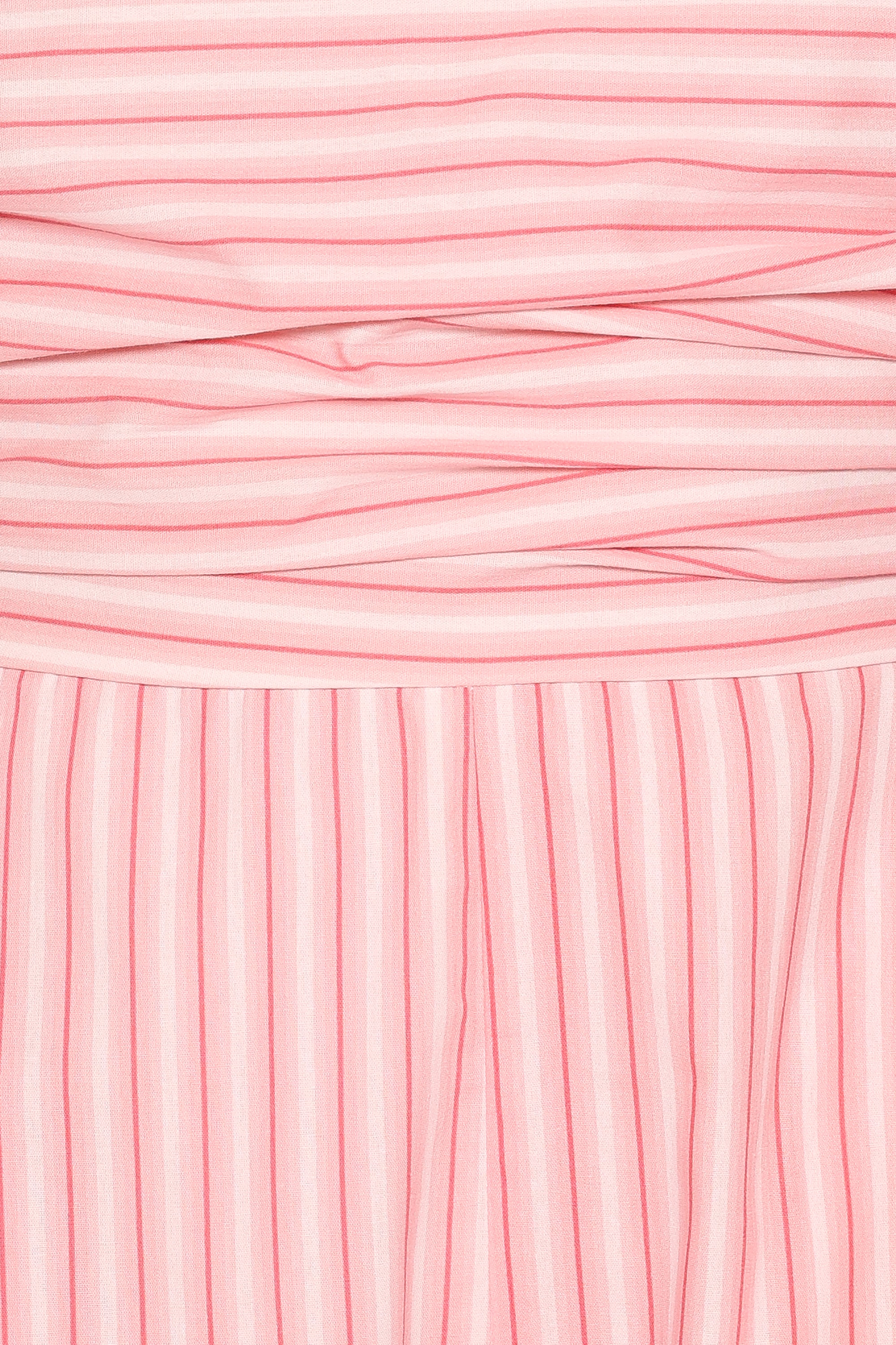 Clo Puff Sleeve Romper - Pink Stripe