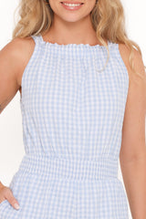 Felicity Romper - Blue Gingham