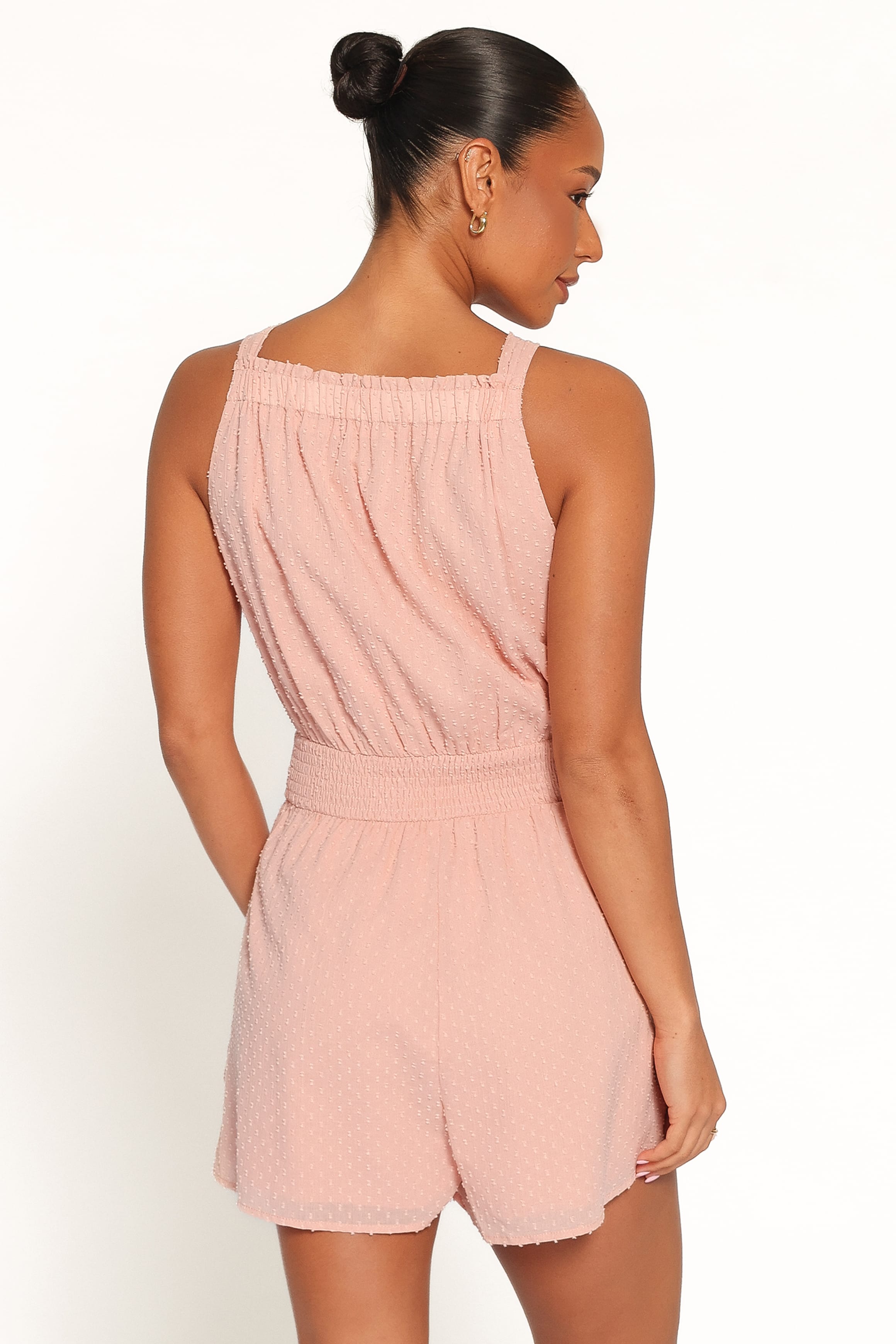 Felicity Romper - Pink Clip Dot