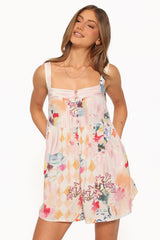 Nani Romper - Pink Watercolor