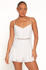 Presley Romper - White Broderie
