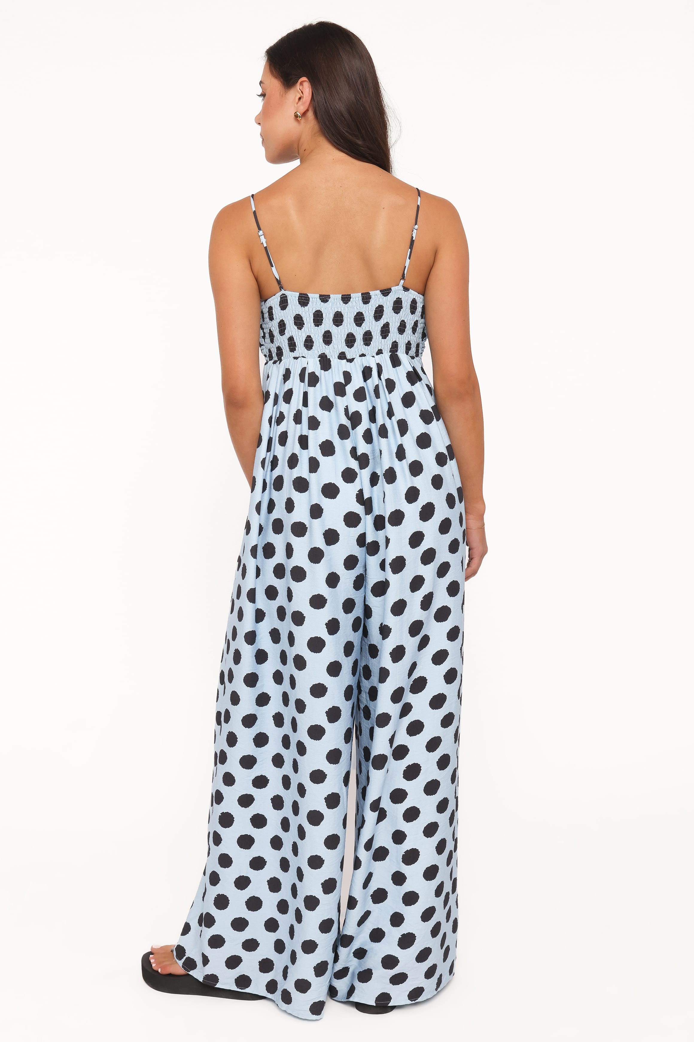 Pricilla Jumpsuit - Blue Polka Dot