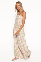 Pricilla Jumpsuit - Green/Pink Gingham