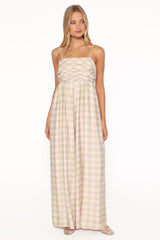 Pricilla Jumpsuit - Green/Pink Gingham