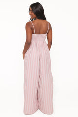 Pricilla Jumpsuit - Pink Stripe