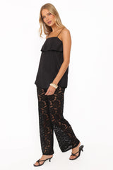 Ethel Lace Pant Set - Black