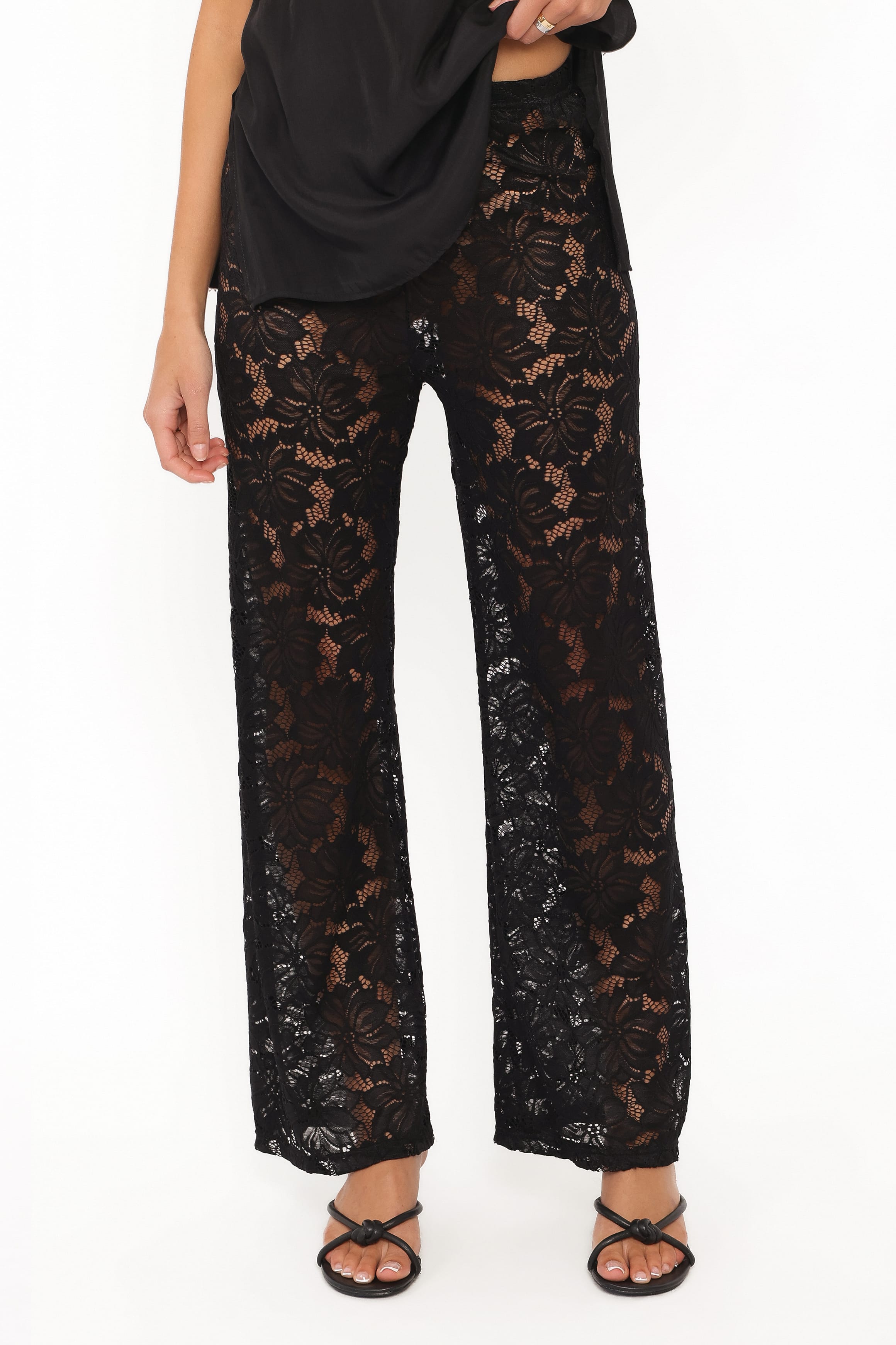 Ethel Lace Pant Set - Black