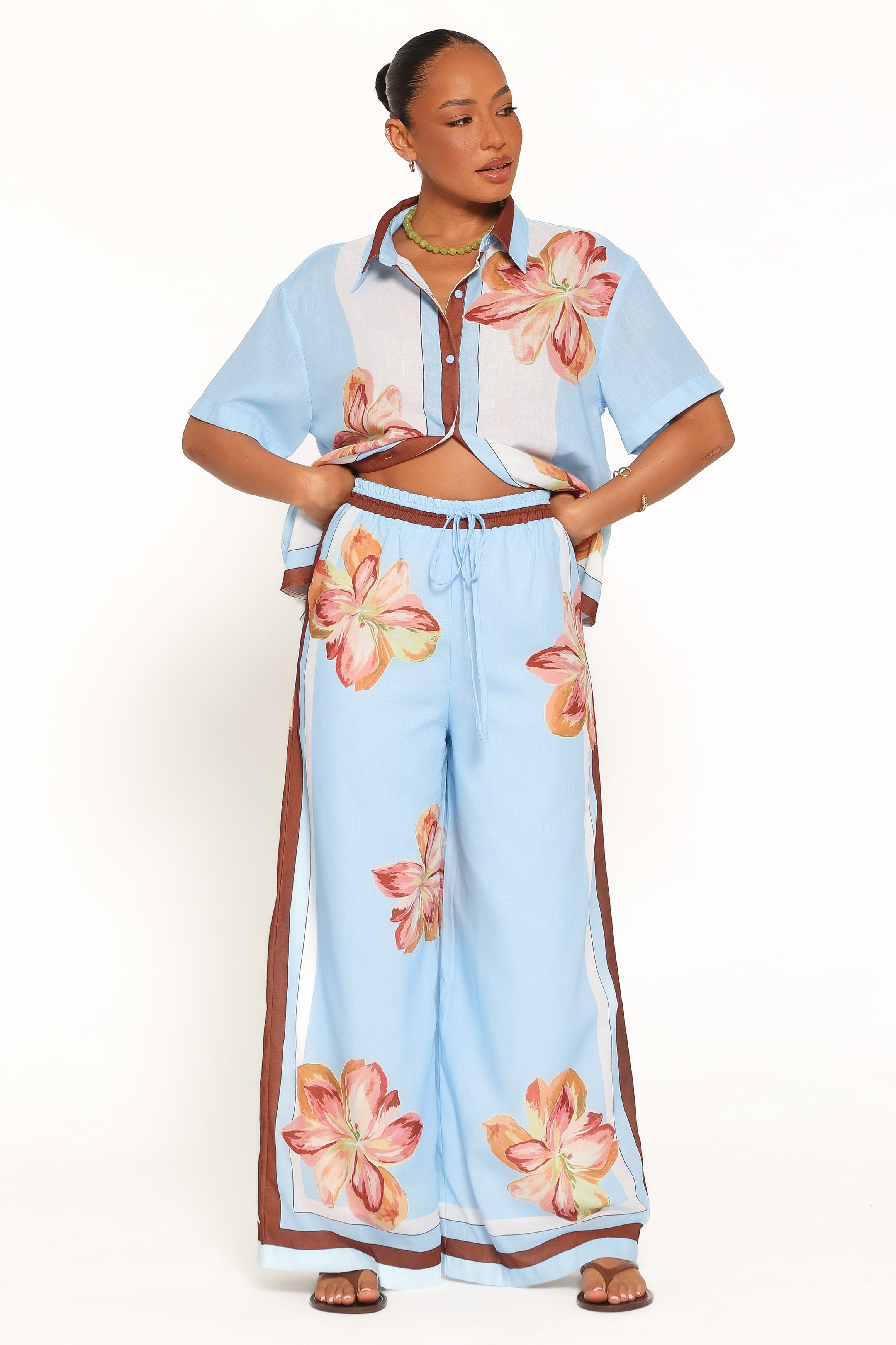 Fawn Pant Set - Brown Floral