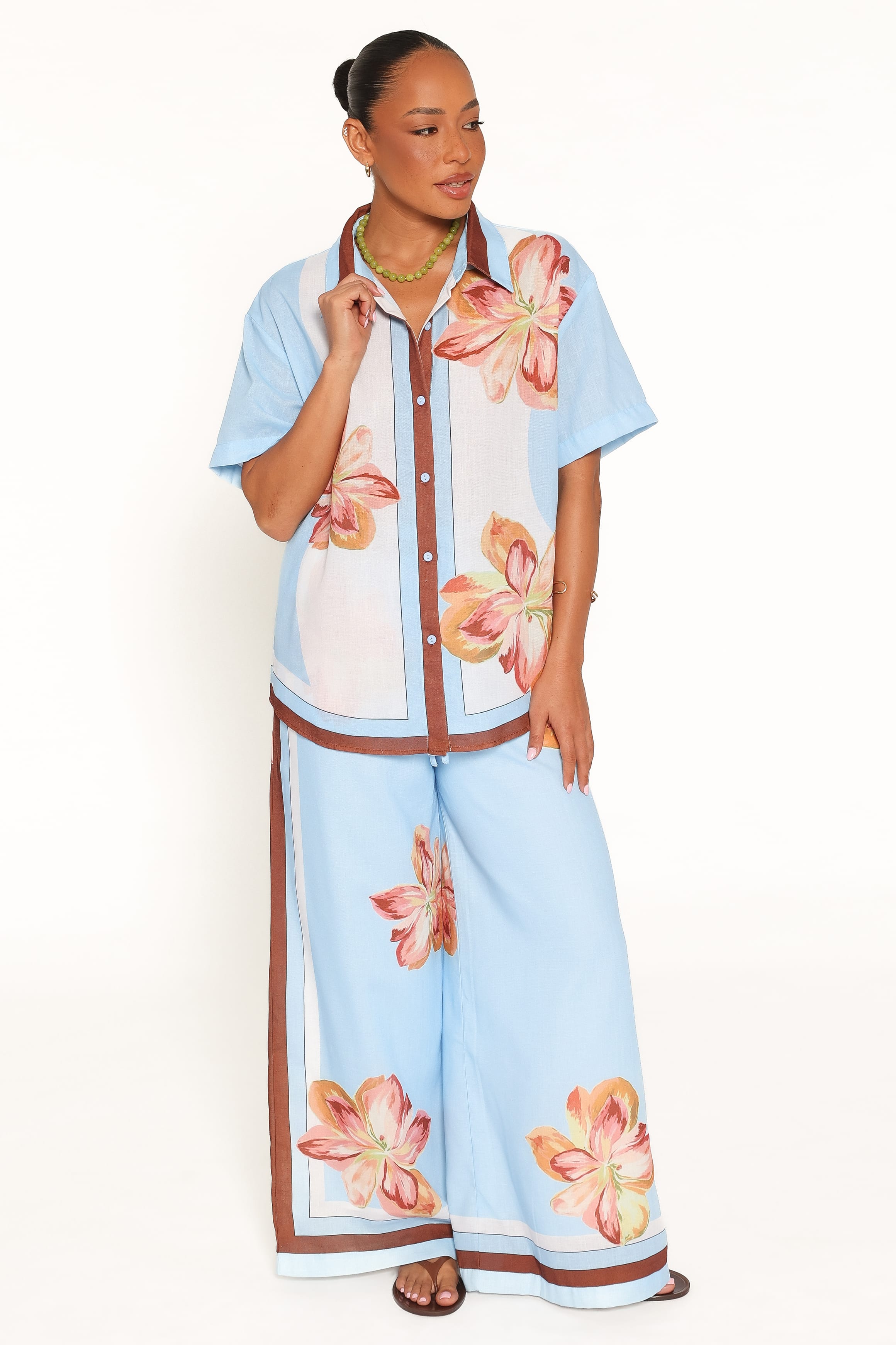 Fawn Pant Set - Brown Floral