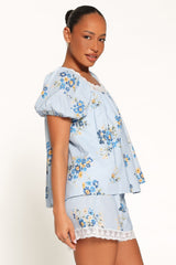 Fawna Short Set - Blue Floral