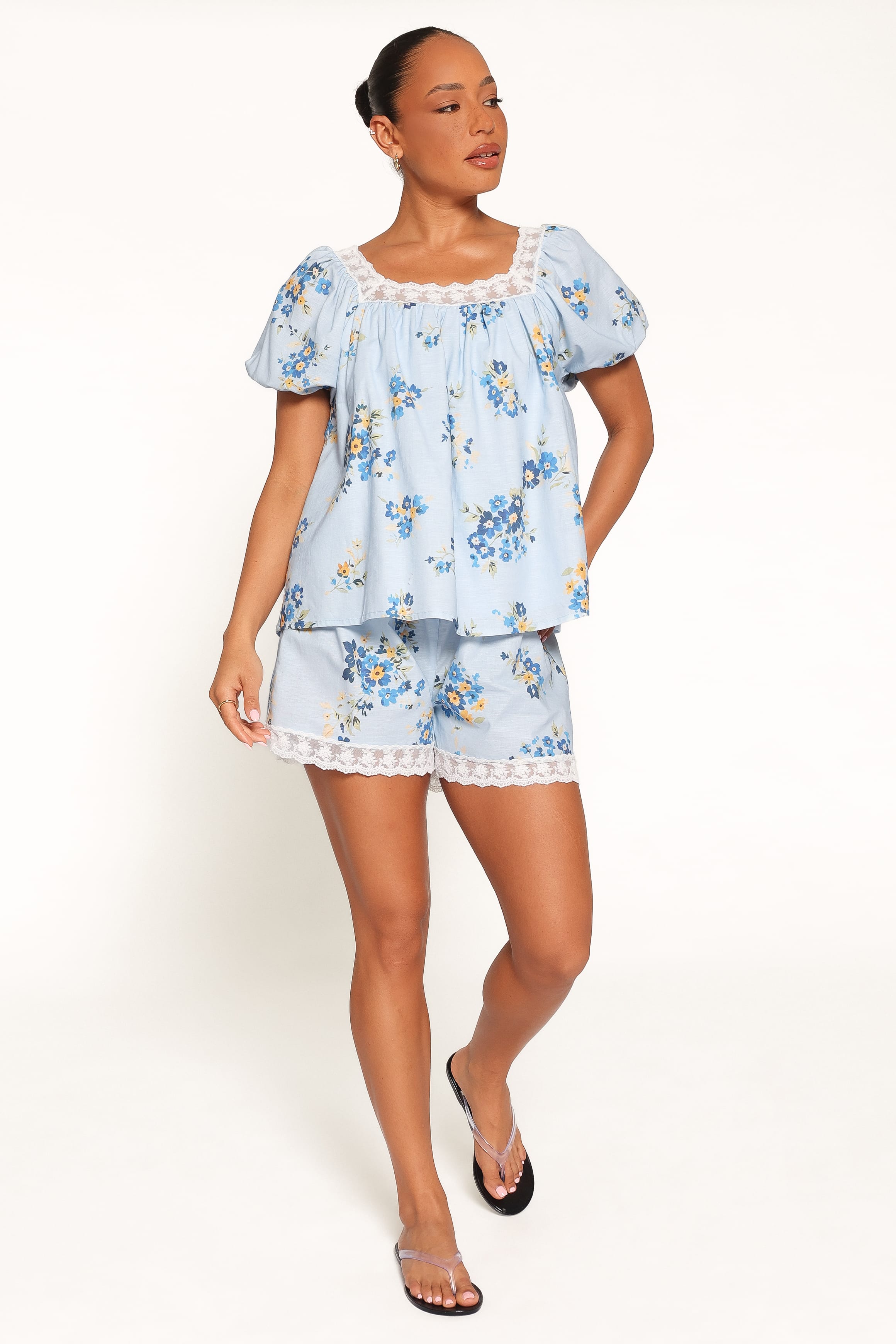 Fawna Short Set - Blue Floral