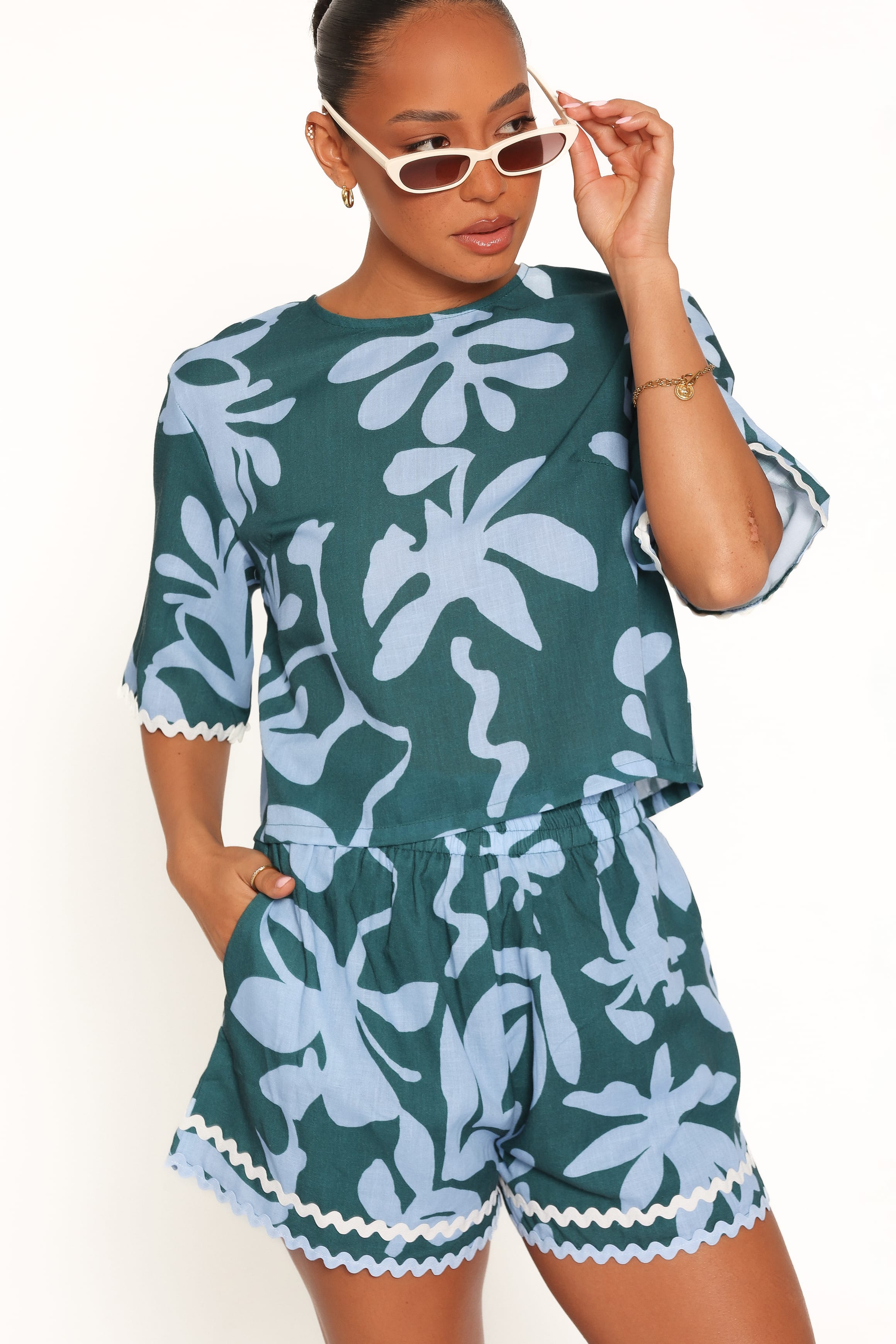 Gaia Short Set - Blue Leaf