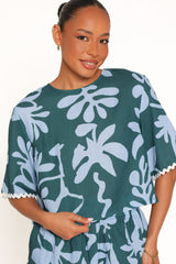 Gaia Short Set - Blue Leaf