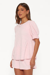 Gail Textured Short Set - Pink