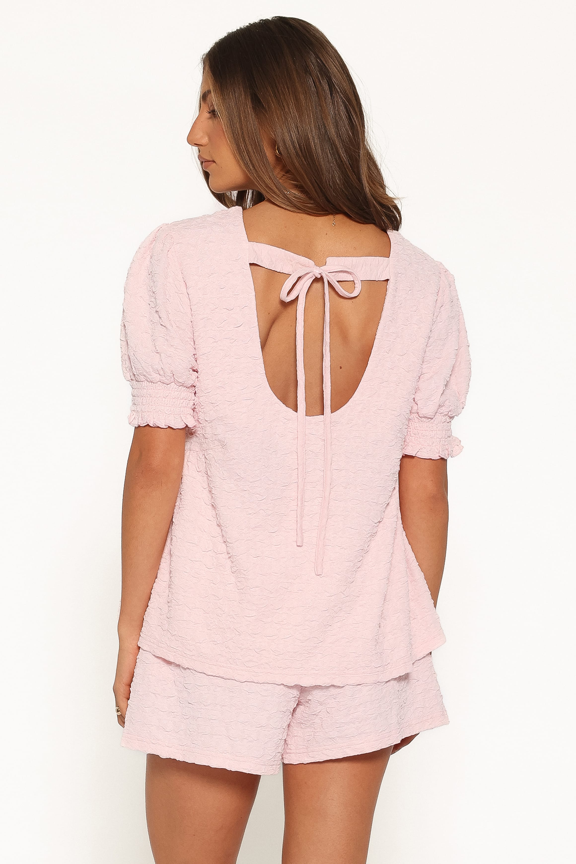 Gail Textured Short Set - Pink