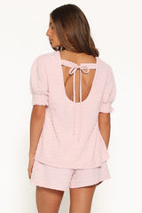 Gail Textured Short Set - Pink