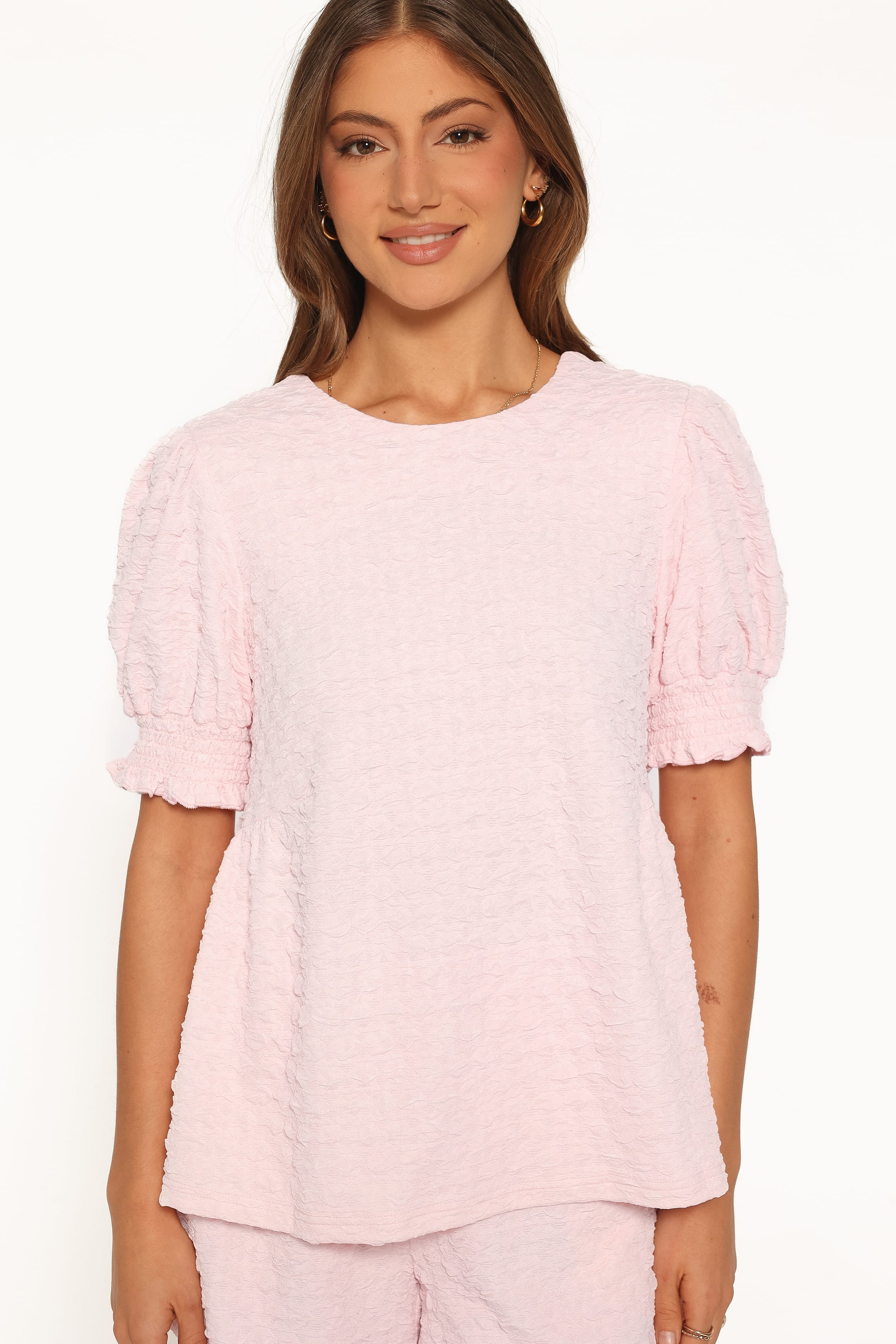 Gail Textured Short Set - Pink