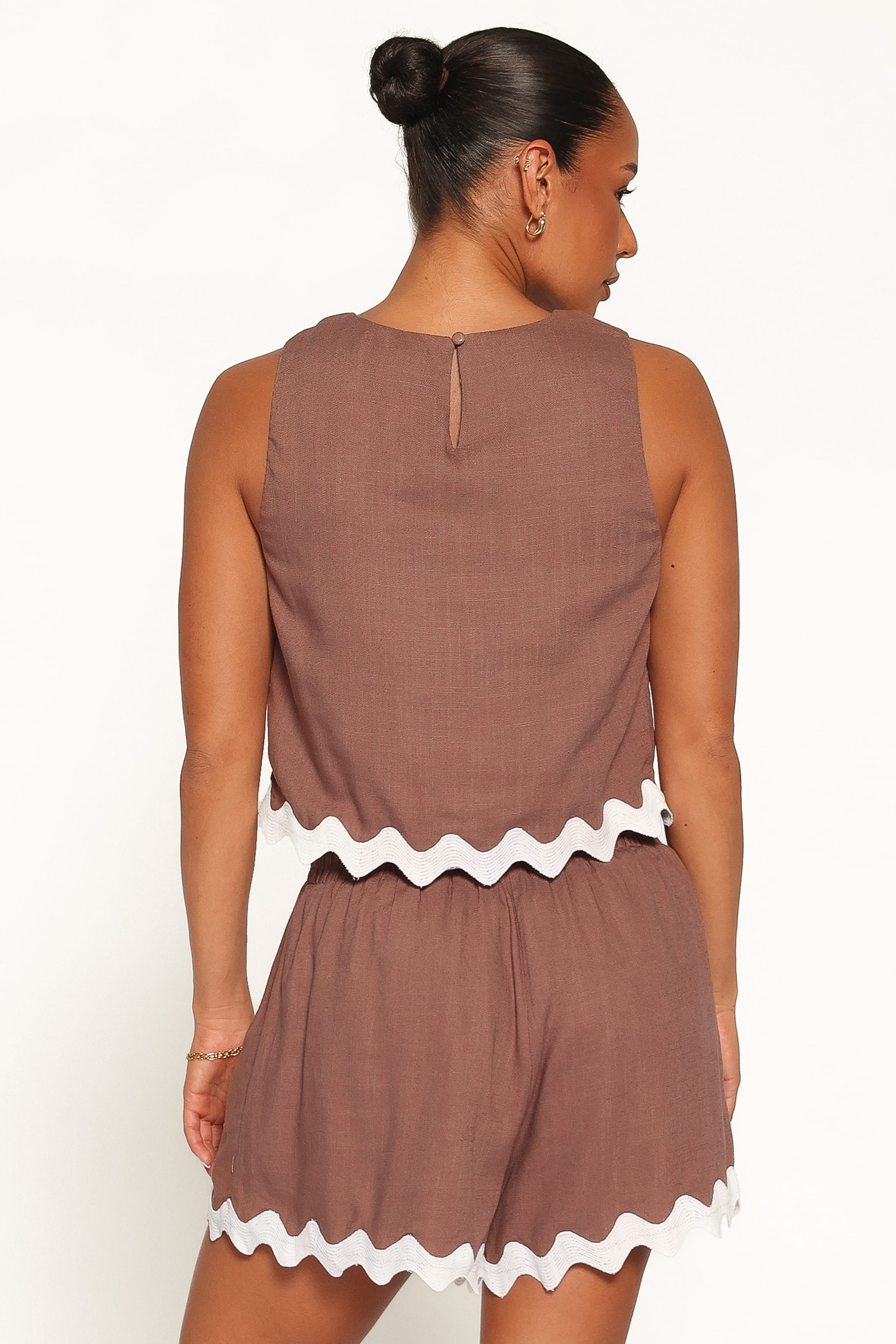 Gale Short Set - Brown Cream