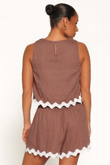 Gale Short Set - Brown Cream