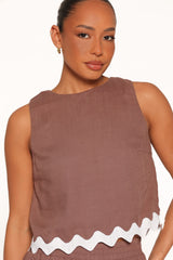Gale Short Set - Brown Cream