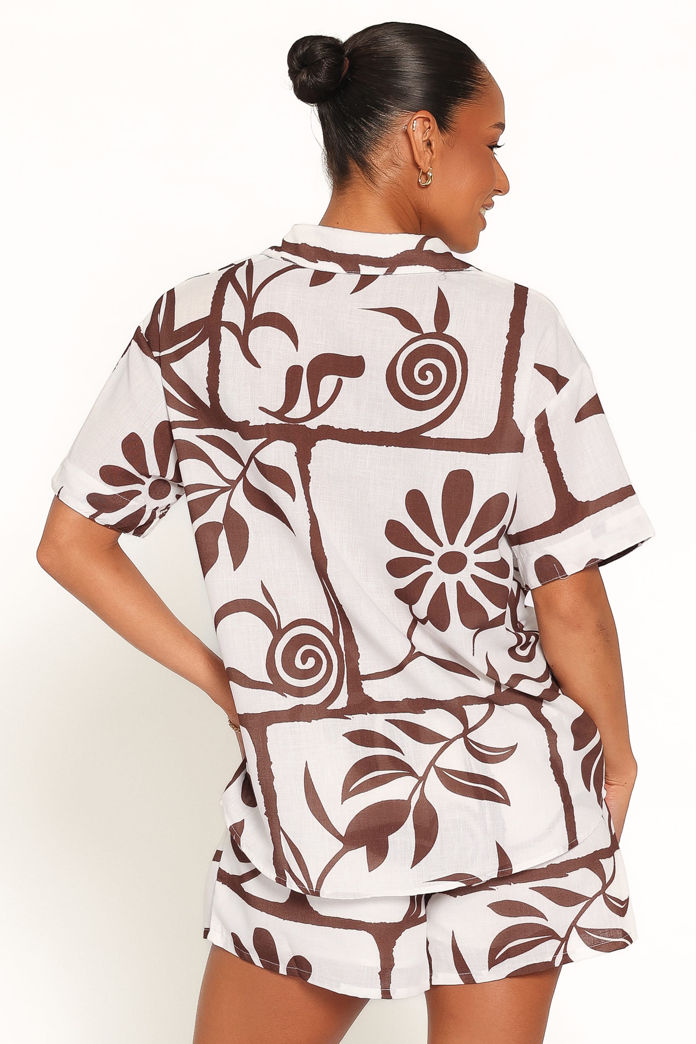Helga Short Set - Brown White