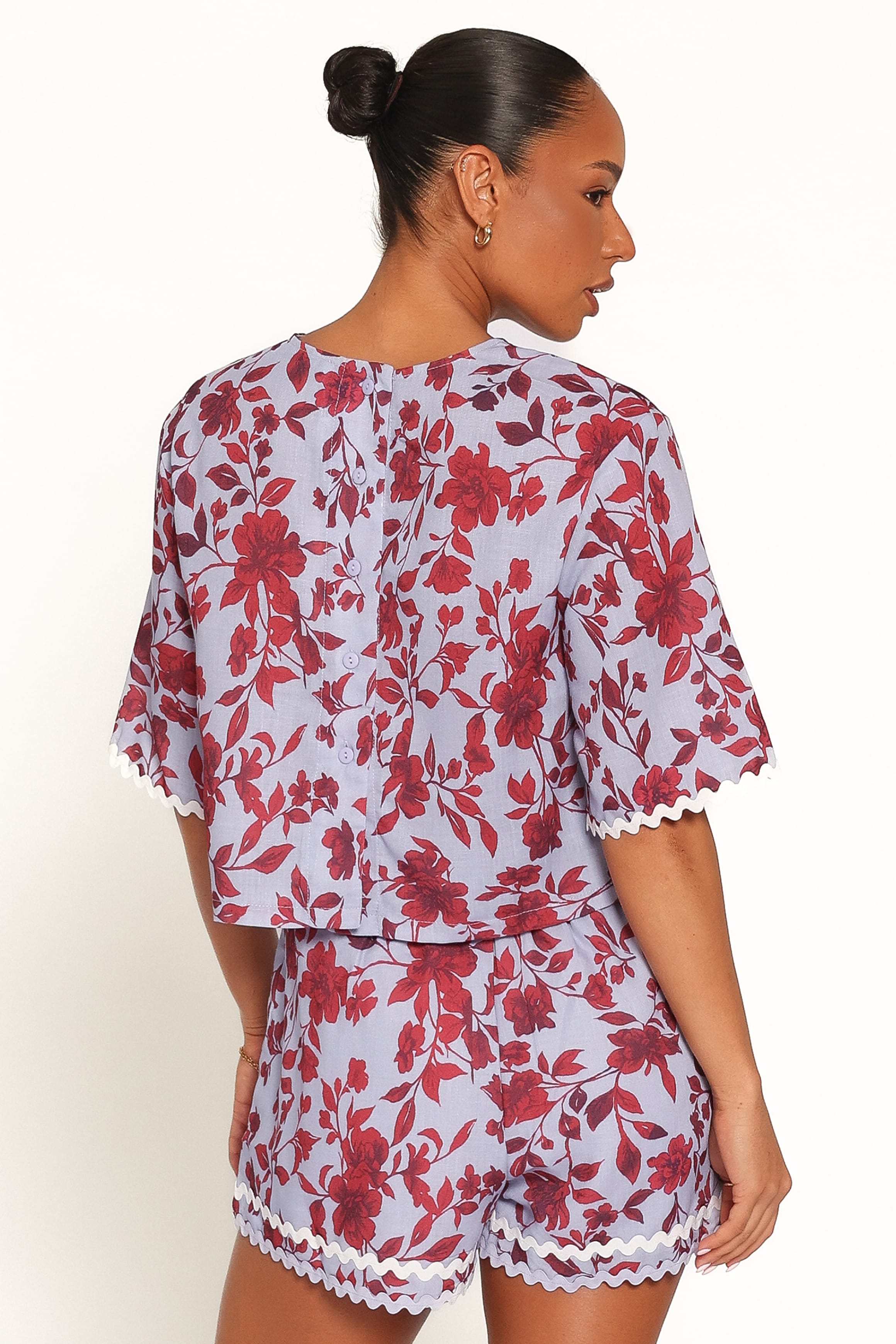 Hilde Short Set - Burgundy Floral