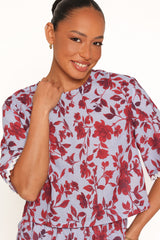 Hilde Short Set - Burgundy Floral