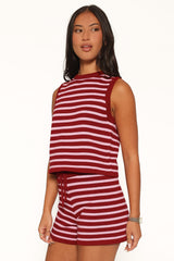 Ilona Knit Set - Burg/Pink Stripe