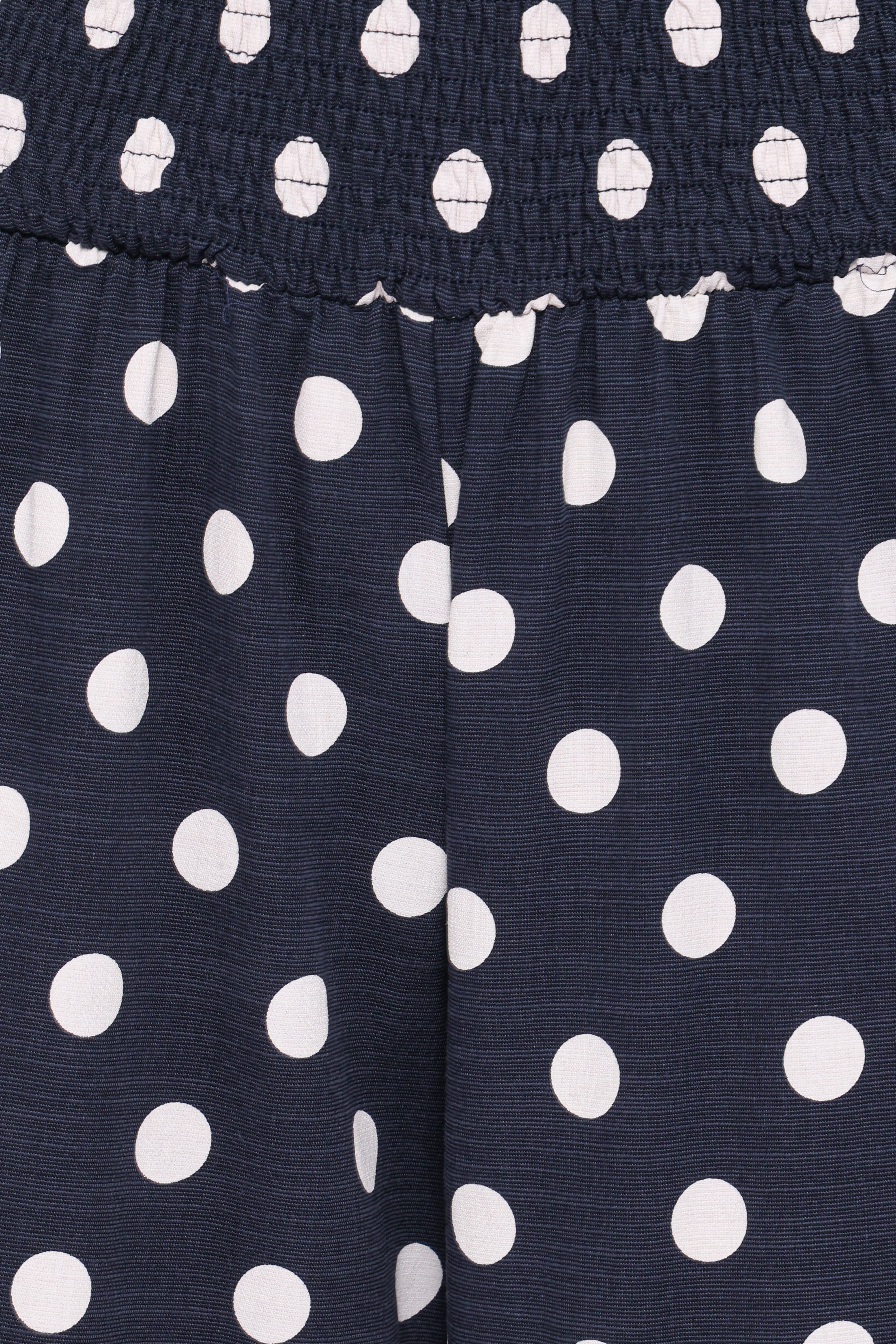 Jillian Smocked Pant Set - Navy Polka Dot