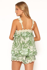 Lillian Short Set - Green Leaf