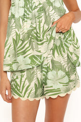 Lillian Short Set - Green Leaf
