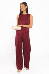 Lira Pant Set - Dark Cherry