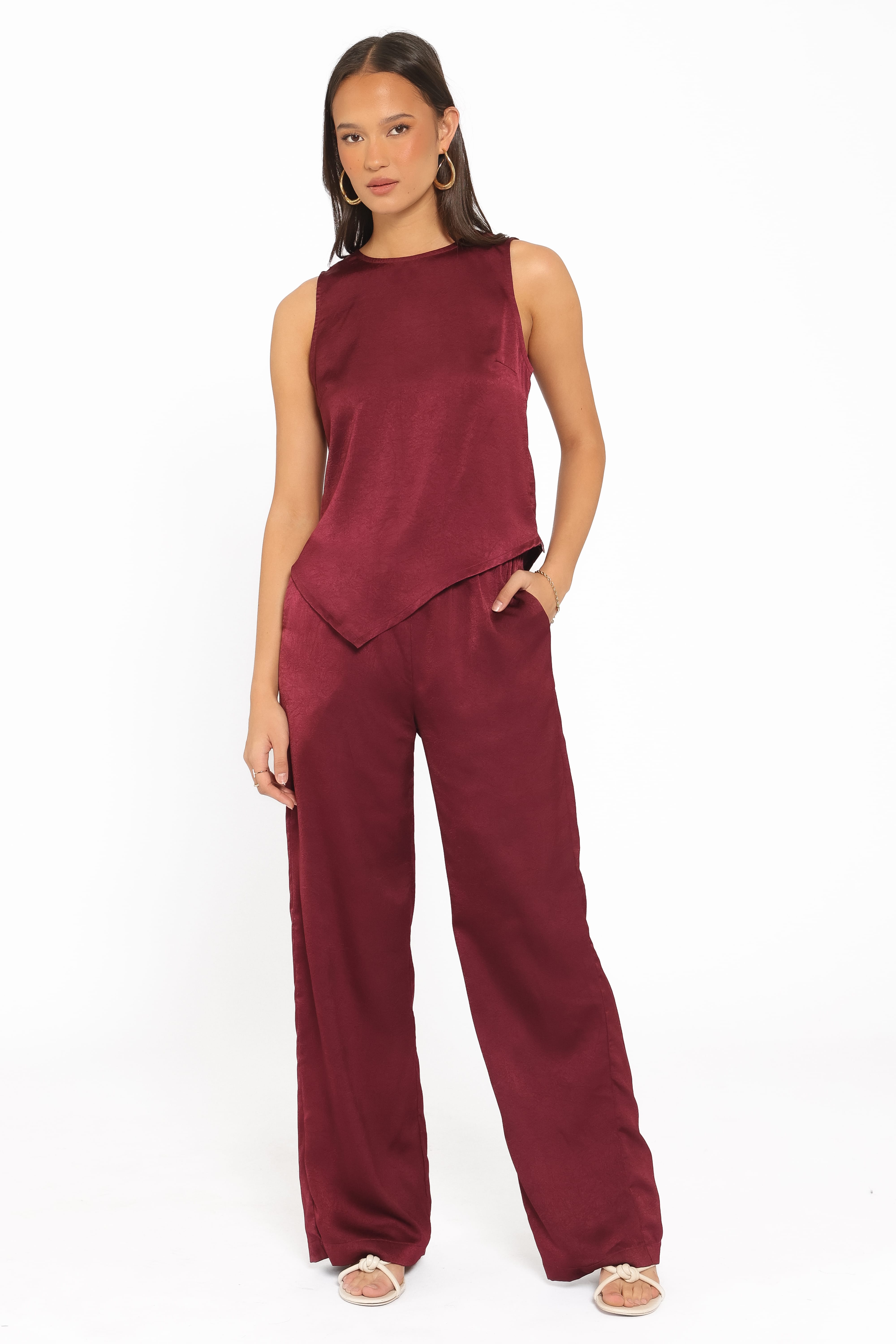 Lira Pant Set - Dark Cherry