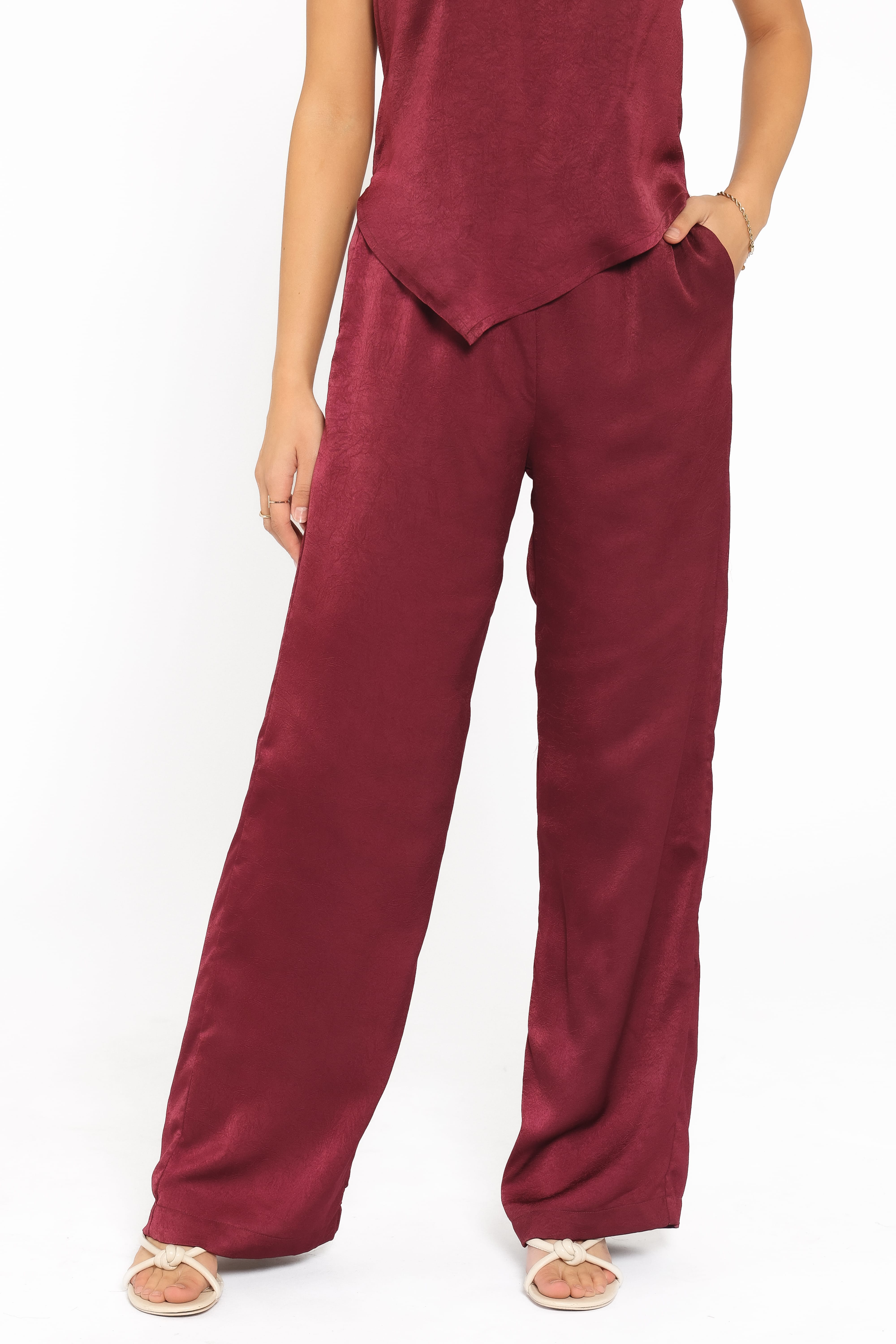 Lira Pant Set - Dark Cherry