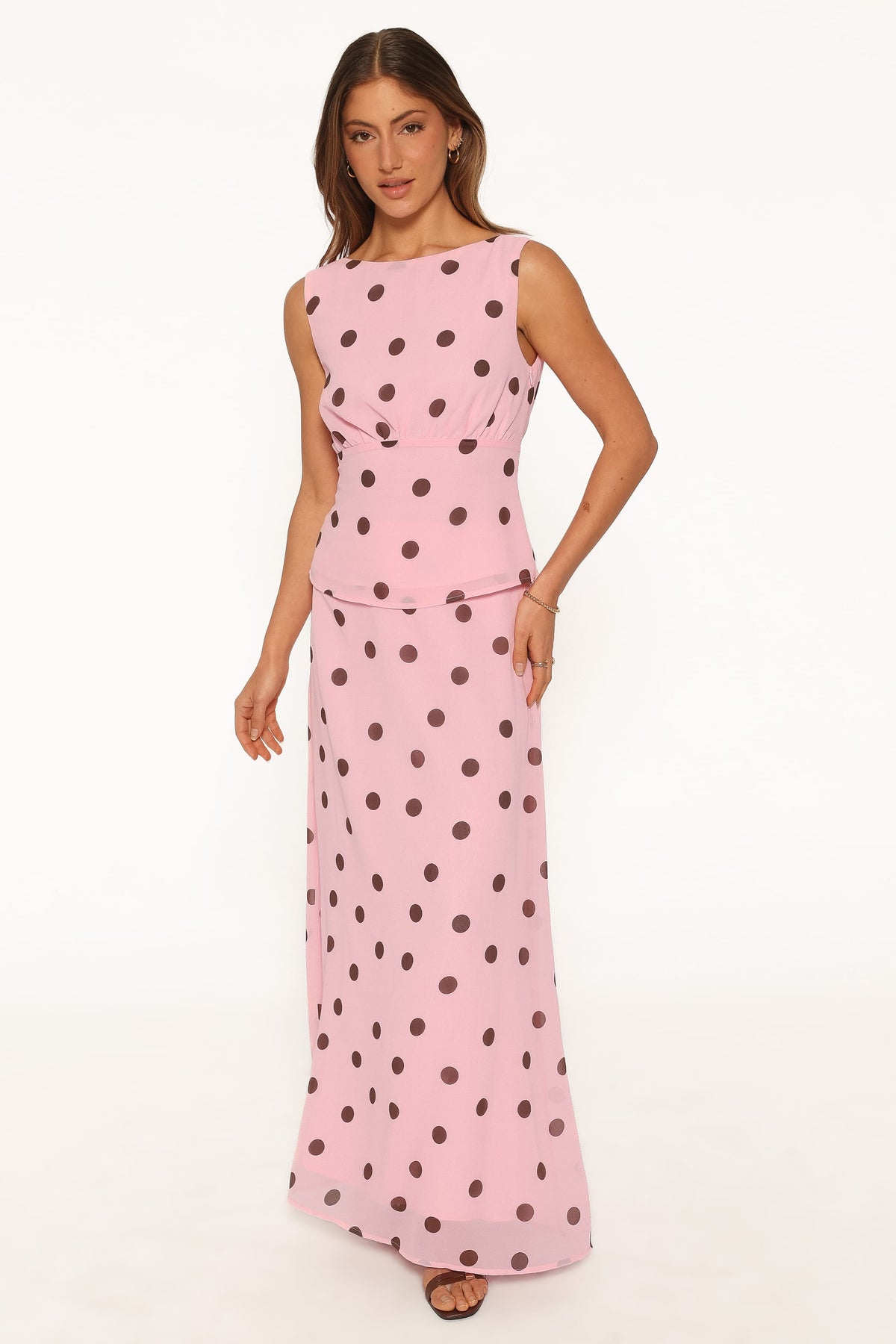 Ricky Skirt Set - Pink Polka Dot